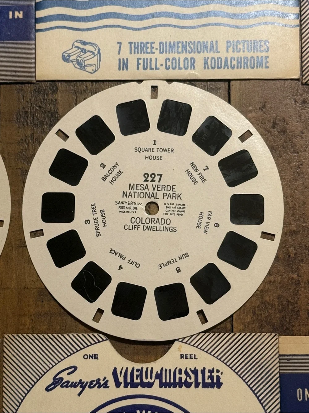 Vintage 1940s Sawyer’s View-Master Reels 7-Piece Set  Kodachrome National Parks
